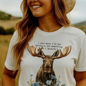 Funny Moose Graphic Tee • Nature Lover Humor Shirt • Unisex Wildlife T-Shirt